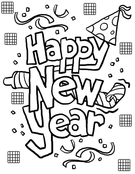 Happy New Year Printable Coloring Pages Printable Word Searches