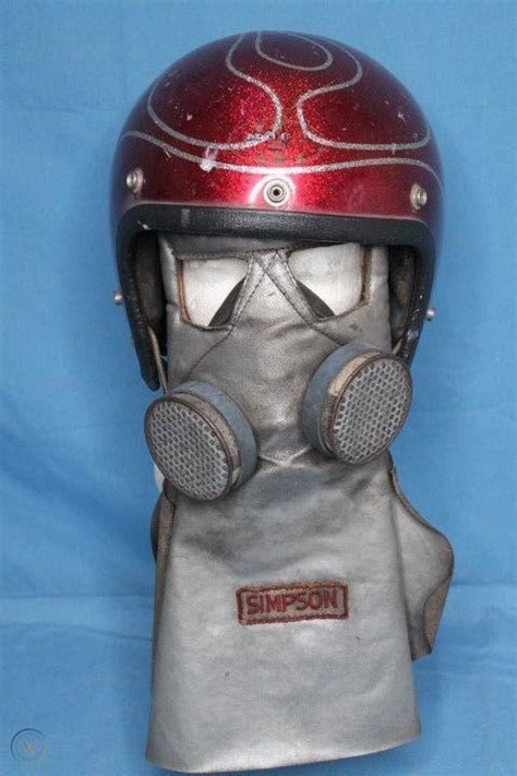 Rare Vintage 1960s Simpson Fire Mask Chuck Griffith Drag Racing Estate