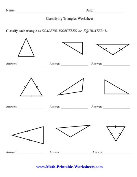 Classifying Triangles Worksheet 2 Worksheet For 4th 8th Grade Lesson Planet