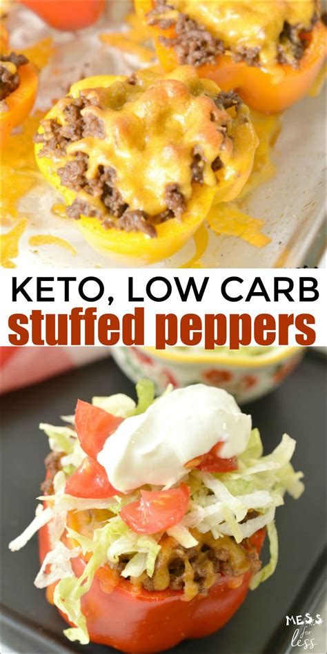 It consists of hollowed or halved peppers filled with any of a variety of fillings, often including meat, vegetables, cheese, rice, or sauce. These taco stuffed peppers (keto, low Carb) are cheesy and ...