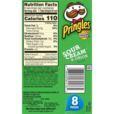 Pringles Snack Stacks Sour Cream And Onion Potato Crisps 59 Oz Foods Co