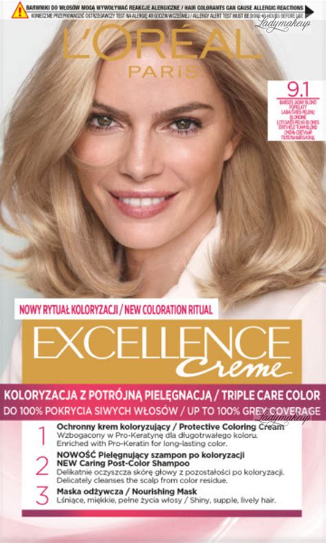 L'Oréal - EXCELLENCE Creme - Hair coloring with triple care - 9.1 Very