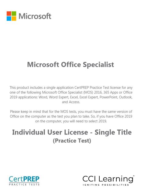 Microsoft Office Specialist Mos Certprep Single User License Full