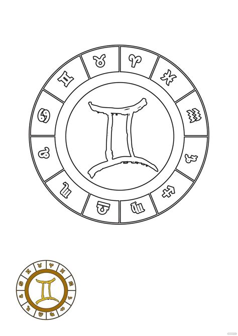 Gemini Sign Coloring Page in PDF, JPG - Download | Template.net