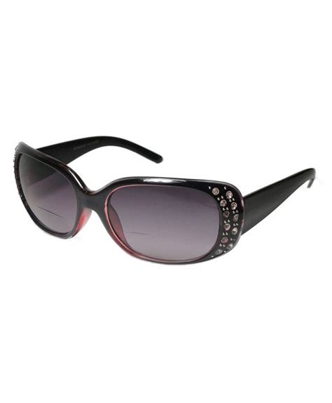 Bifocal Sunglasses With Rhinestones For Women Black Purple W Smoke Lens Ck17ykt4crq
