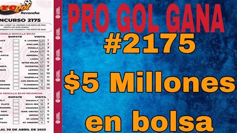 Progol 2175 🎉🎊 5 Millones De Pesos En Bolsa 🎊🎉 Youtube