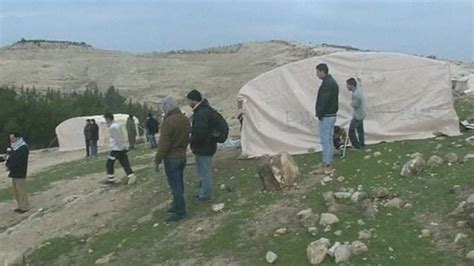Israeli Soldiers Evict Palestinian Tent Protesters Bbc News
