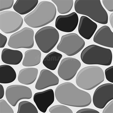 Vector Illustration Of Gray Cobblestone Seamless Background Stock