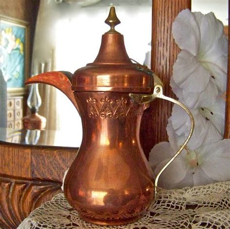 Vintage Turkish Copper Teapot Handcrafted Primitive Coffee Pot Etsy