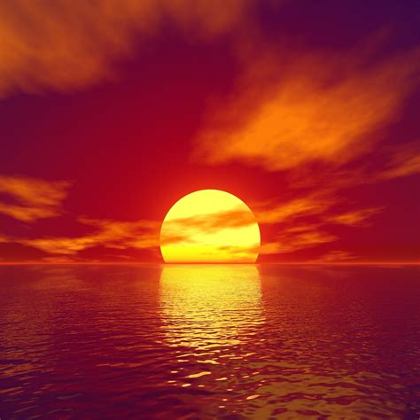 Big Sun Sunset Water Body 4k Ipad Air Wallpapers Free Download