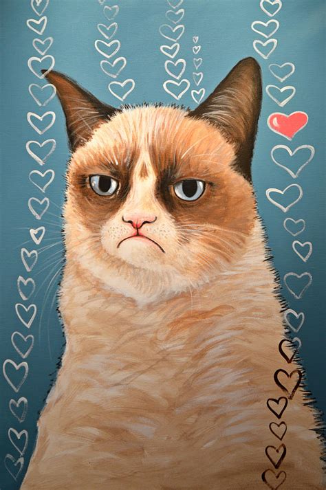 Grumpy Cat Art Love You Painting By Amy Giacomelli Fine Art America