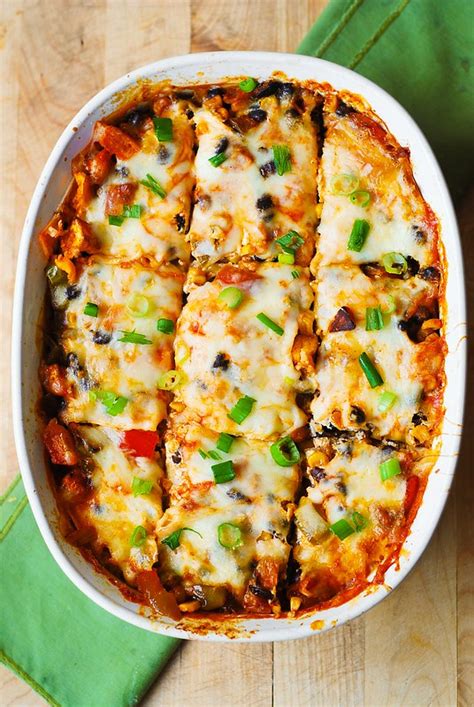 Pour a small amount of the enchilada sauce into an 8×10 baking dish. Black Bean and Butternut Squash Enchilada Casserole ...