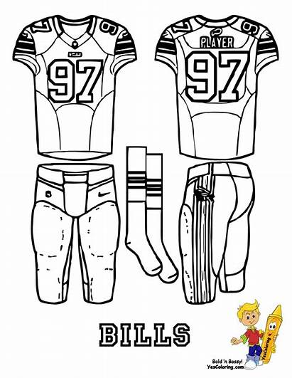 Bills Buffalo Uniform Football Pages Coloring Printables
