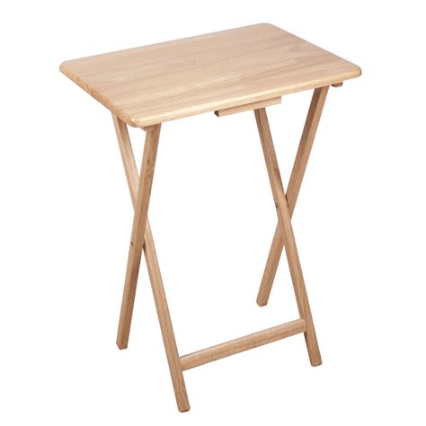 Mainstays Folding Tray Table Natural 19x15x26 Inch