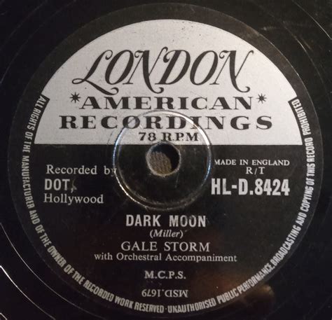 Gale Storm Dark Moon A Little Too Late 1957 Shellac Discogs