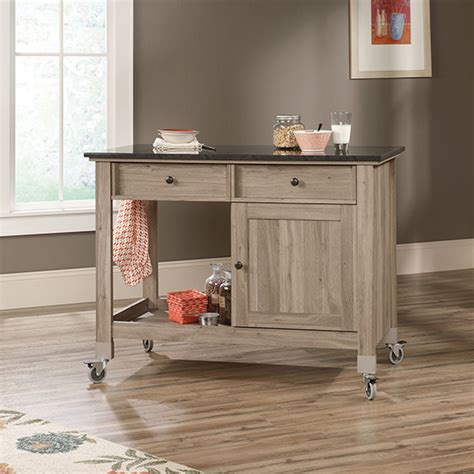 Rustic kitchen cabinets are well known for their rugged aesthetics, natural appearance and strong character. Sauder Mobile Kitchen Island (417089) - The Furniture Co.