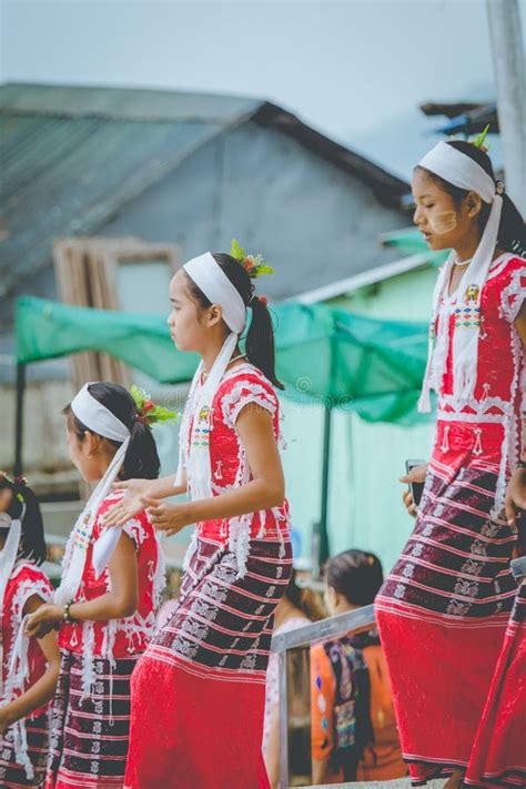 Burmese Girls Dance At The Village Festival Editorial Image Image Of