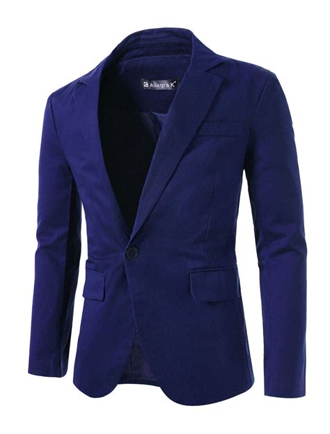 Unique Bargains Mens One Button Slim Fit Casual Sport Coats Blazer L