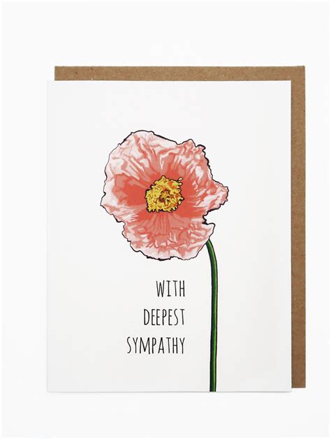 With Deepest Sympathy I M Sorry Condolence Floral Flower Greeting Card Noted By Copine
