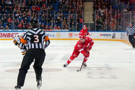 Fedorov Artem 97 On The Hockey Game Spartak Vs Severstal Cherepovets Editorial Photo Image Of