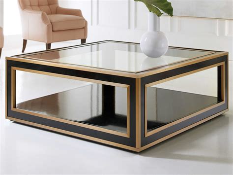 Across the top of this table is a thick slab of natural. Hooker Furniture Melange Black / Gold 48'' Wide Square ...