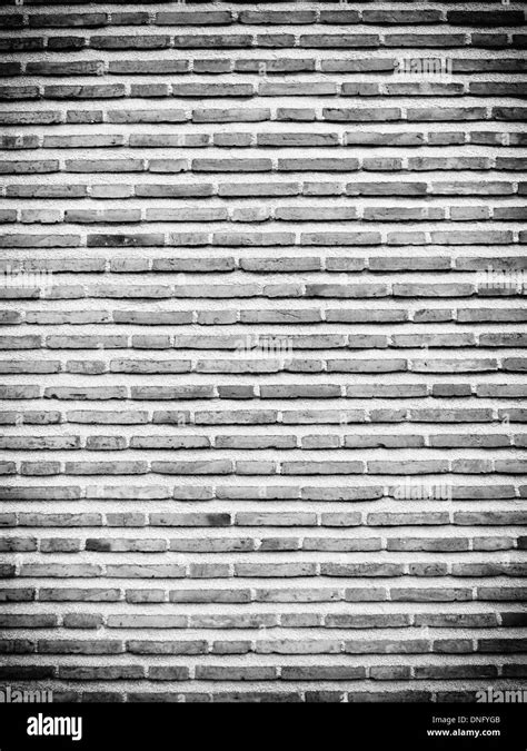Black White Brick Wall Texture Pattern Grunge Background With Vignette