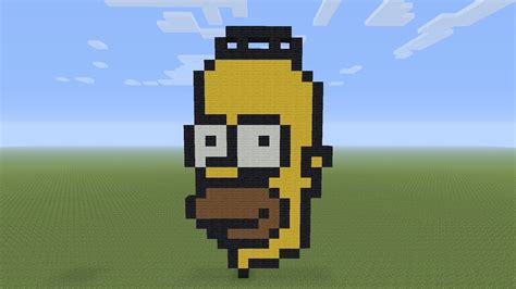 Minecraft Pixel Art Homer Simpson Head Youtube