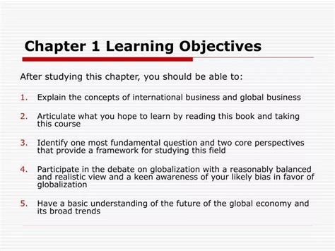 Ppt Chapter 1 Learning Objectives Powerpoint Presentation Free