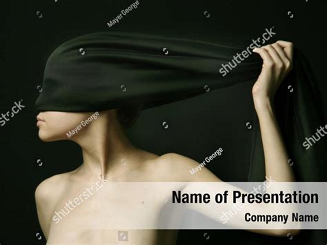 Expression Naked Woman With Black Powerpoint Template Expression