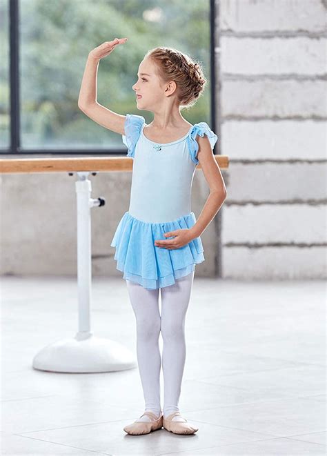 Mdnmd Girls Flutter Sleeve Ballet Leotard Dress Ebay