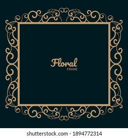 Ornamental Floral Corner Frame Dark Background Stock Vector Royalty