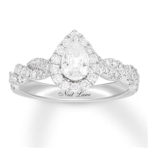 Neil Lane Diamond Engagement Ring 1 Ct Tw Pear Round 14k White Gold Kay Engagement Rings