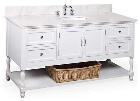 It is made from solid wood with a gorgeous glass top. Beverly 60-in Single Sink Bath Vanity (White/White ...