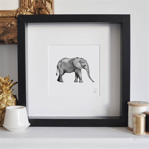 Framed Elephant Print By Lale Guralp