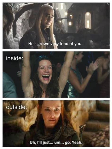 The battle of the five armies. We all know that's what she was thinking | The hobbit, Legolas, tauriel, Lord of the rings