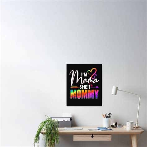 Lesbian Mom Shirt Gift Gay Pride I M Mama She S Mommy Lgbt Png Poster