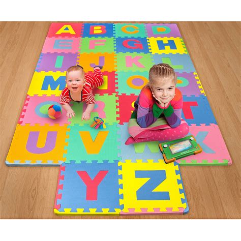 This educational floor mat for newborns comes with 26 alphabet tiles that can help little ones learn their abcs! 26-Piece Foam Floor Alphabet Puzzle Mat for Kids, Multi-color - Walmart ...