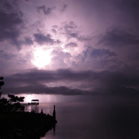 Distant Storm Over Pamlico Sound Myron Julian Ocracoke Island Photo