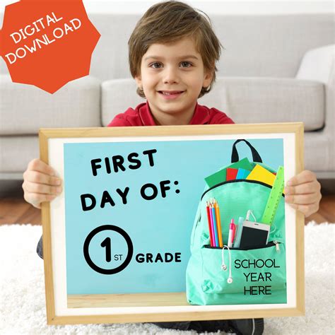 First Day Of First Grade First Day Of Class Printable Back Etsy In