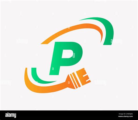 Paint Logo With P Letter Concept P Letter House Painting Logo Design