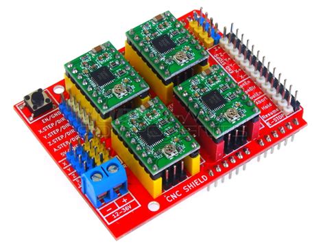 Cnc Shield V3 Expansion Board 4pcs A4988 Stepper Motor Driver For 3d