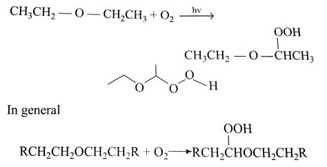 Diethyl Ether On Prolonged Exposure To Air Forms