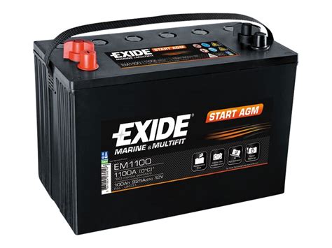 Battery 12v 100ah Exide Start Agm Em1100 Special Batteries Exide