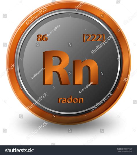 Radon Chemical Element Chemical Symbol Atomic Stock Vector Royalty