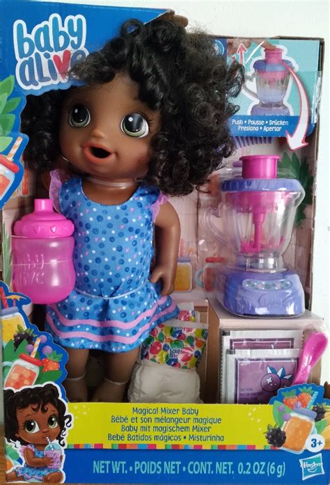 Baby Alive Black Hair Magical Mixer Baby Doll Berry Shake With Blender