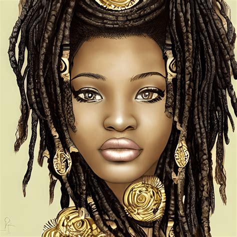 Very Beautiful African American Woman With Long Dreadlocks · Creative
