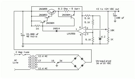 A classic voltage regulator circuit using lm317 is shown above. 3V to 24V Variable Power Supply