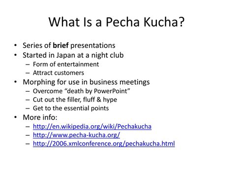 ppt introducing the pecha kucha presentations powerpoint presentation id 430581