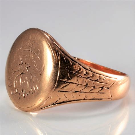 Victorian Rose Gold Signet Ring Circa 1864 Sz 925 100 Ways