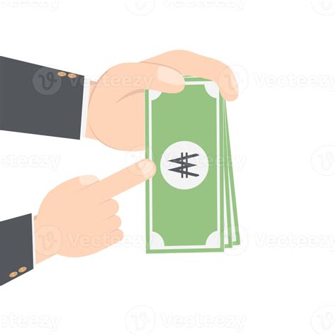Free Bussinesman Hand Holding Money For Saving 15439694 Png With